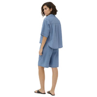 Kaffe Womens Shirt Jade Denim Medium Blue Chambray