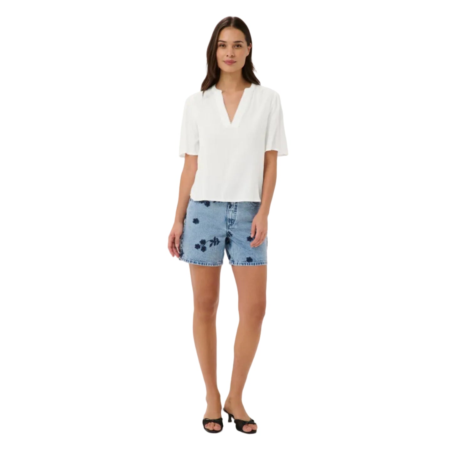 Kaffe Womens KAgina Lace Blouse Chalk