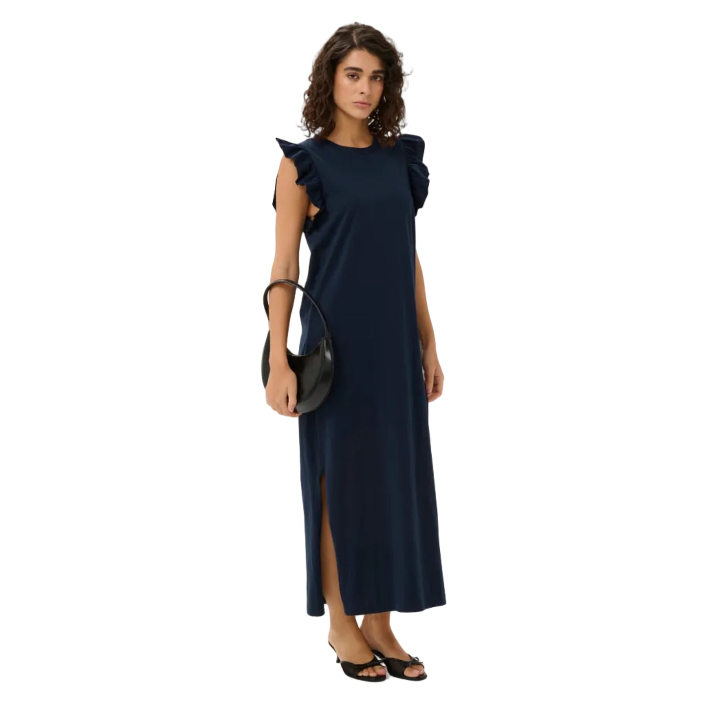Kaffe Womens KAcelina Flounce Dress Midnight Marine