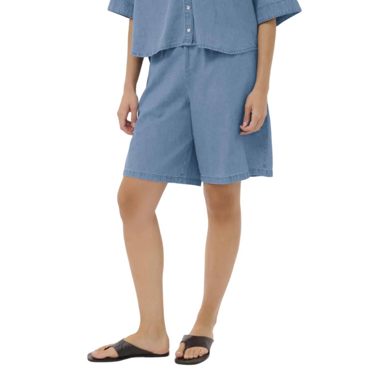 Kaffe Womens Shorts Jade Denim Medium Blue Chambray