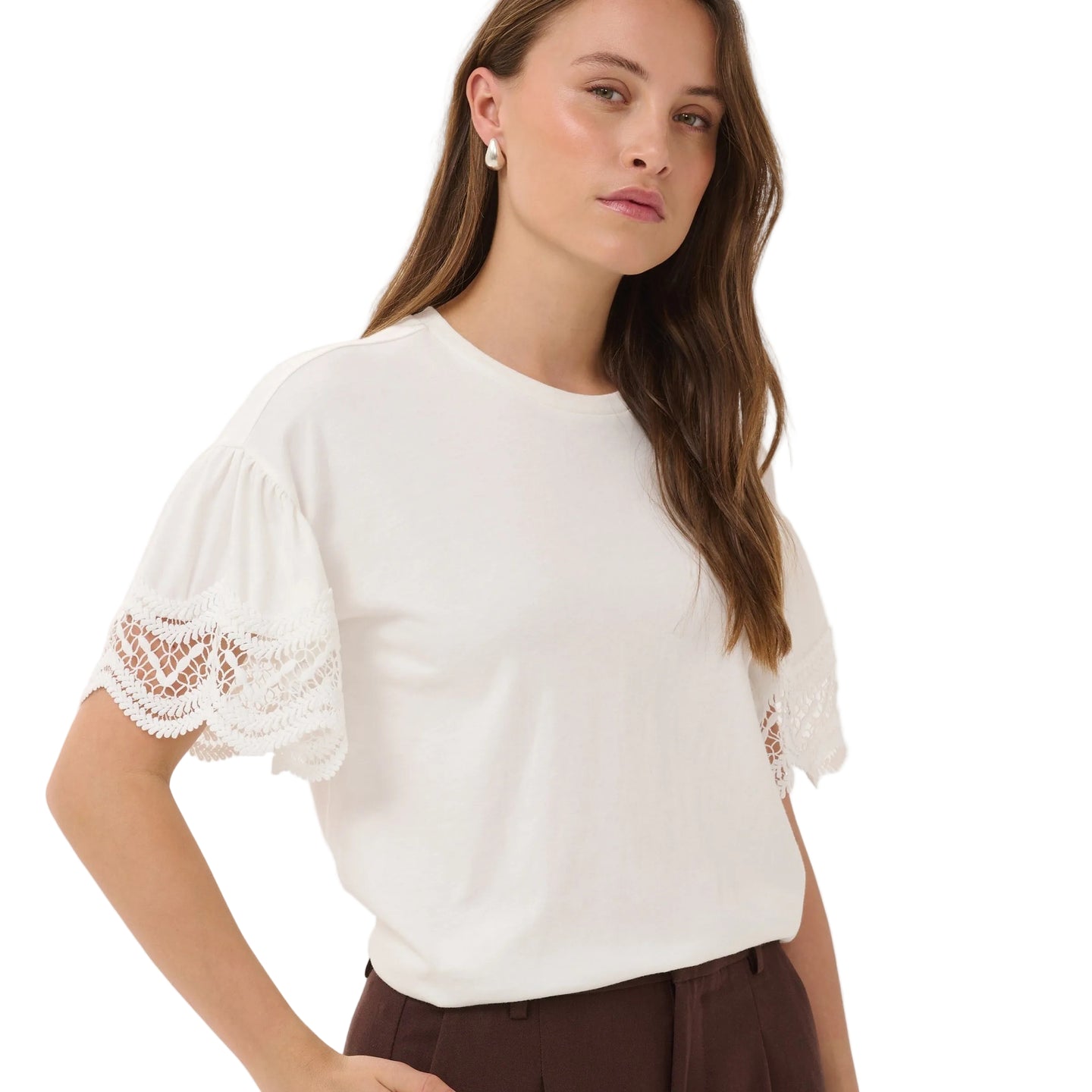 Kaffe Womens KAhermia T-Shirt Chalk