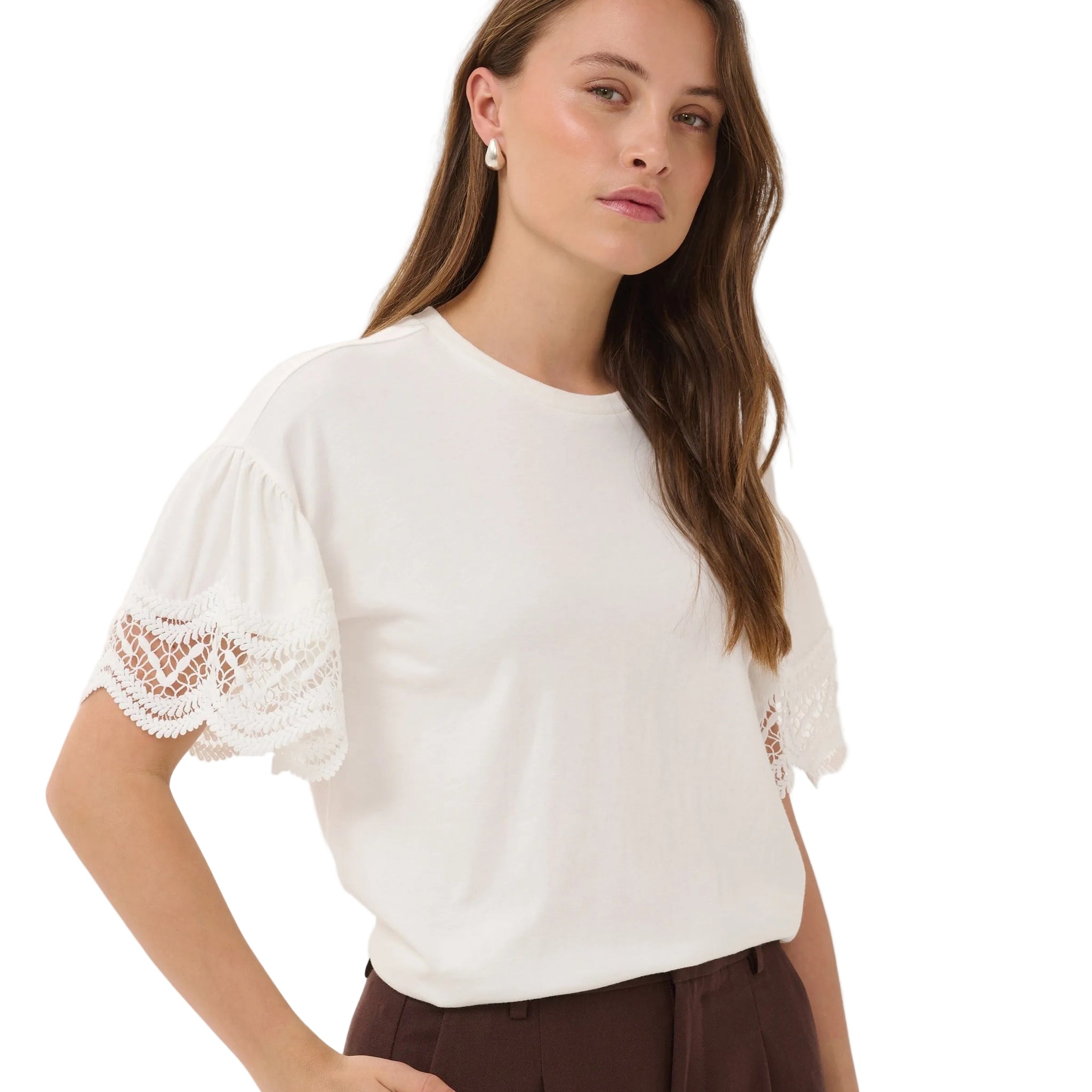 Kaffe Womens KAhermia T-Shirt Chalk