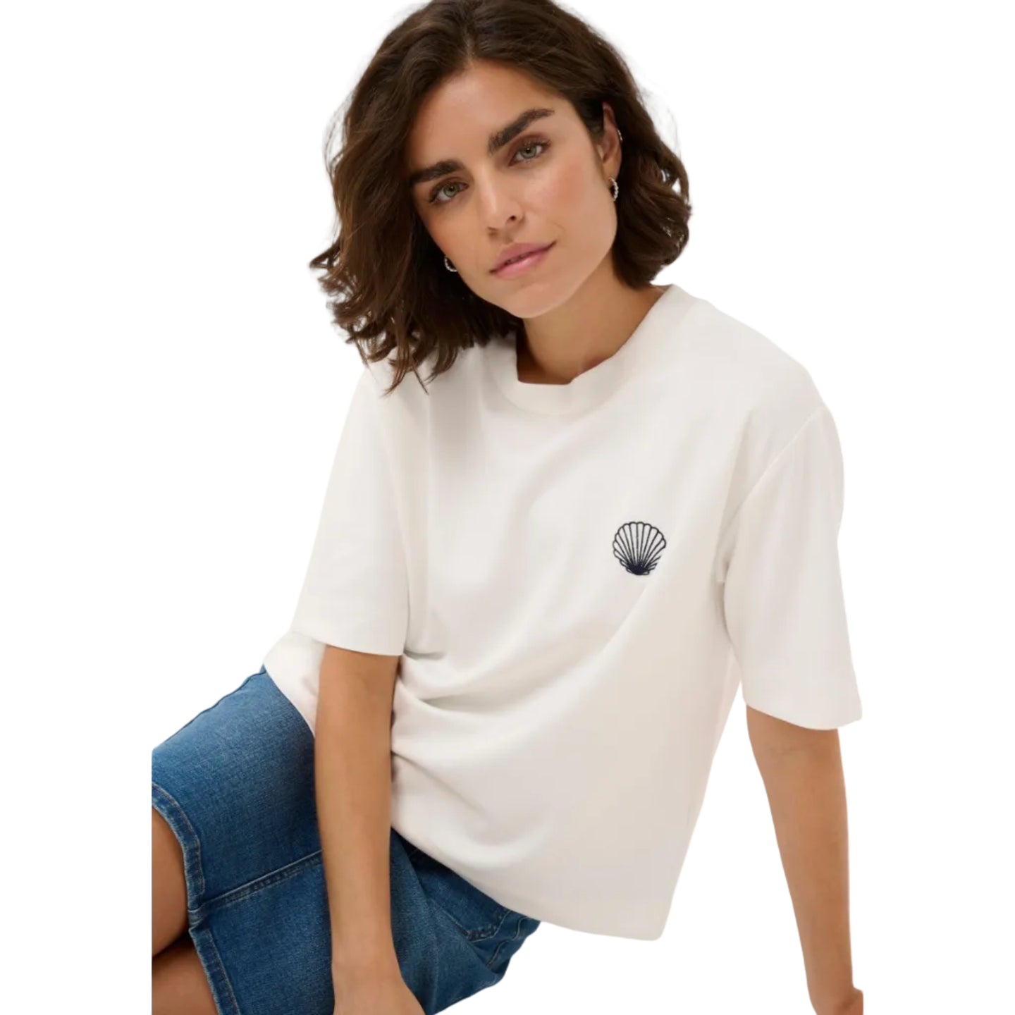 Kaffe Womens KAannie T-Shirt Chalk