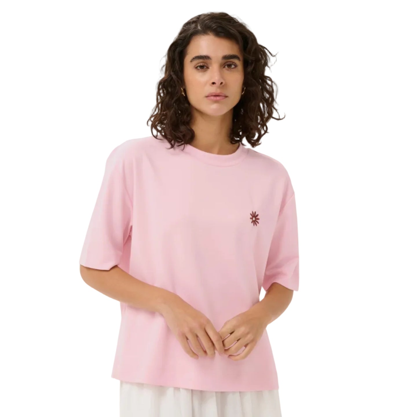 Kaffe Womens KAannie Embroidery T-Shirt Ballerina