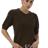 Kaffe Womens KAvivian Knit Pullover Coffee Bean