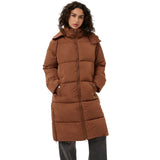 Kaffe Womens Long Padded Coat KAnikalui Friar Brown