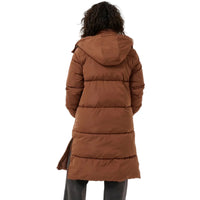 Kaffe Womens Long Padded Coat KAnikalui Friar Brown