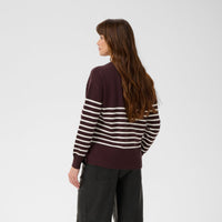 Kaffe Womens Jumper KALimone Fudge/Chalk Stripe