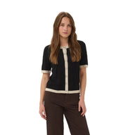 Kaffe Womens KAlizza Contrast Cardigan Black Deep