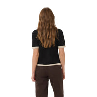 Kaffe Womens KAlizza Contrast Cardigan Black Deep
