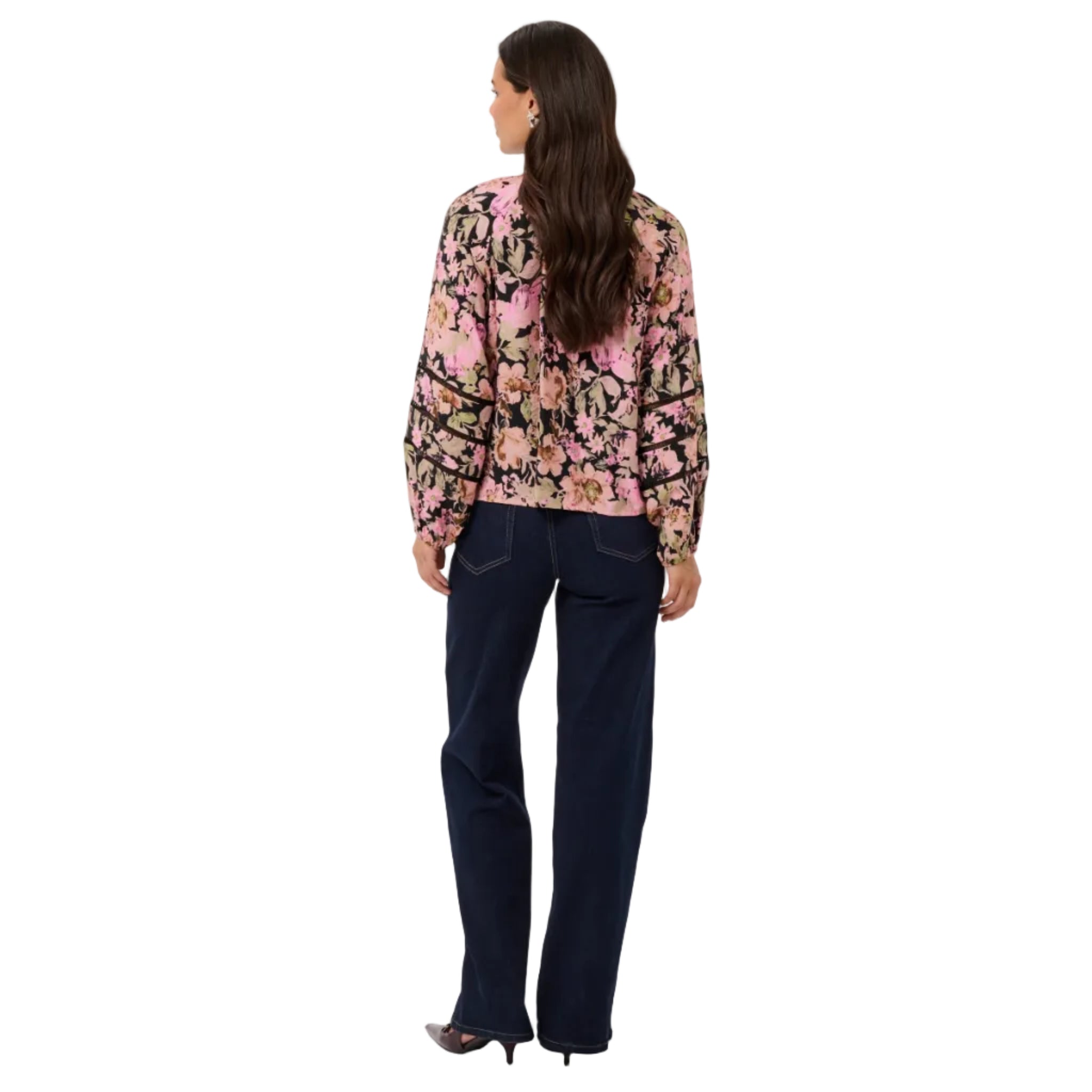 Kaffe Womens Blouse Patrice Pink Flower Print