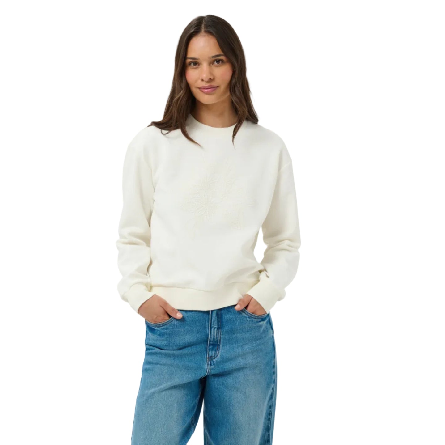 Kaffe Womens Sweatshirt Deliva Whisper White