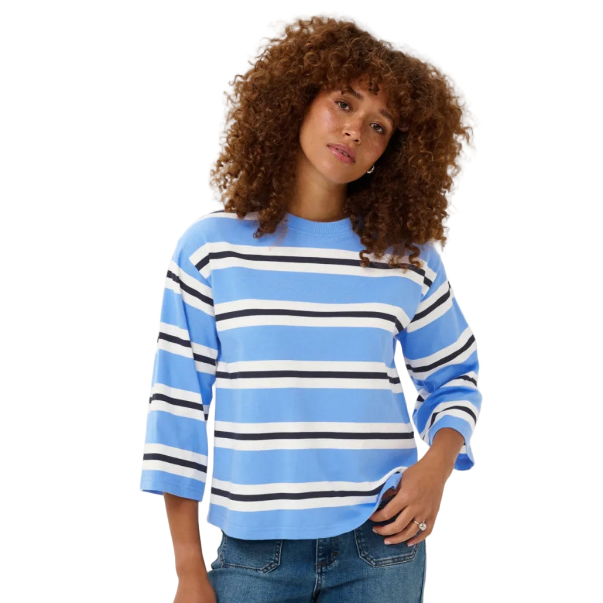 Kaffe Womens T-Shirt KAWinny Provance/Chalk/Black Deep
