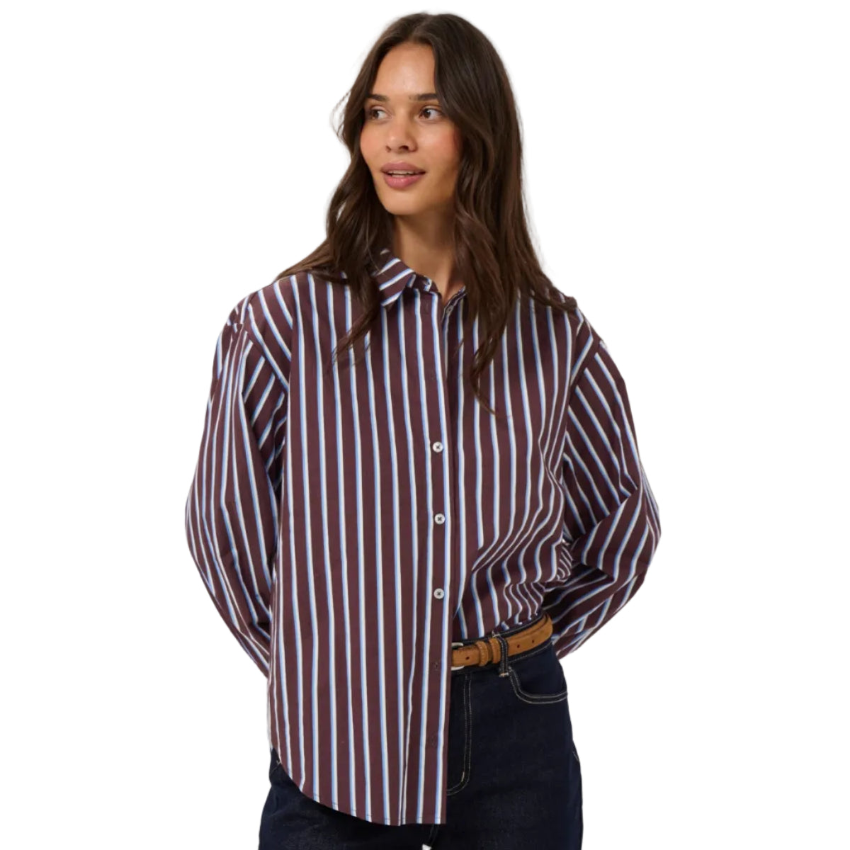Kaffe Womens Shirt KAGavina Fudge/Chalk/Provance
