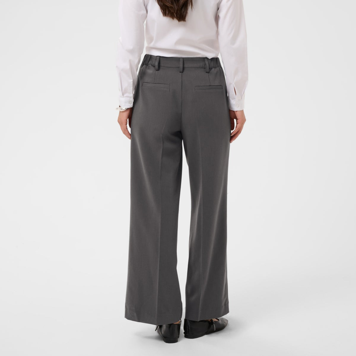 Kaffe Womens Wide Trouser KAsakura Dark Grey Melange
