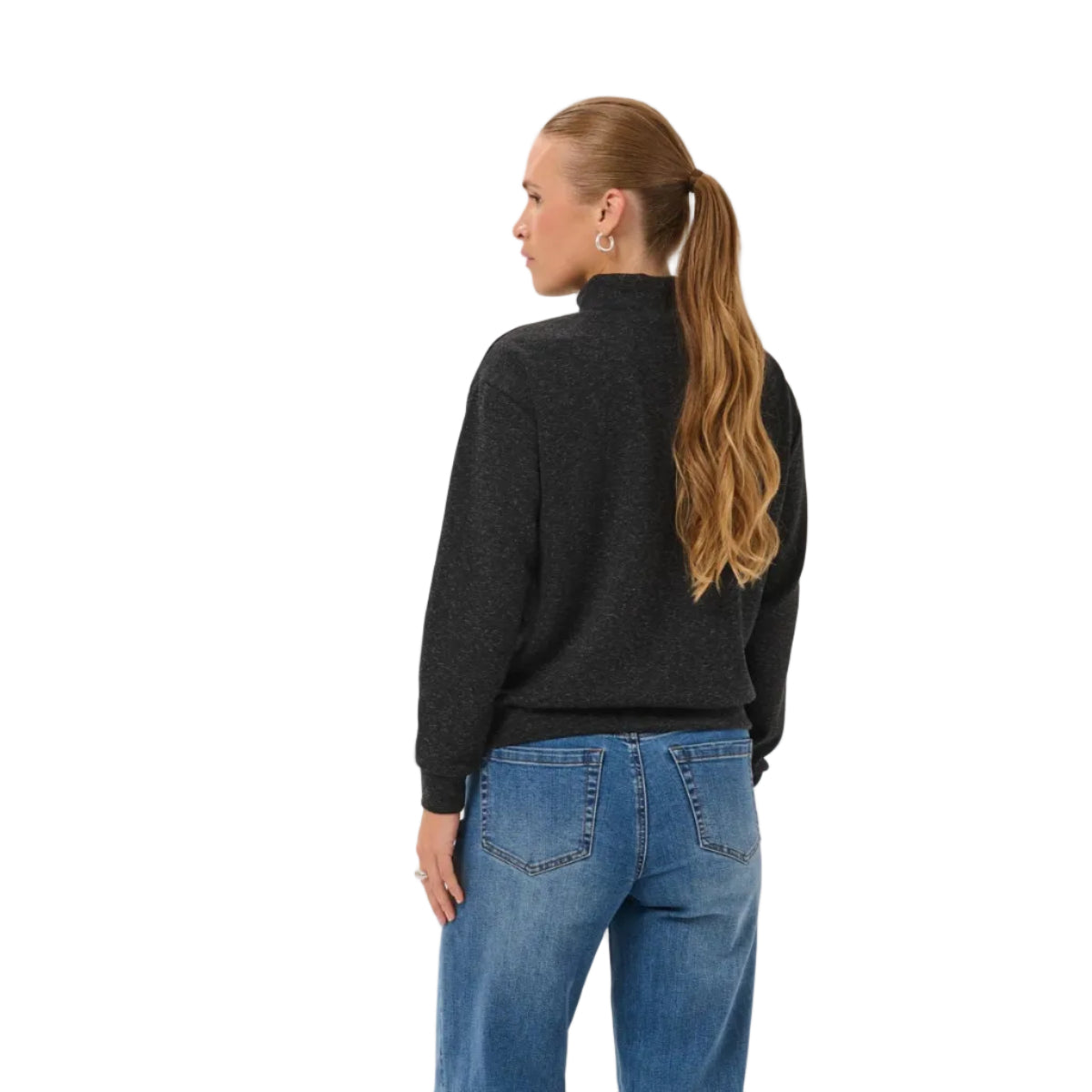 Kaffe Womens Jumper KALeslie Dark Grey Melange/Whisper White