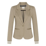 Kaffe Womens Blazer Kinnie Desert Taupe/Chalk Stripe