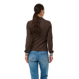 Kaffe Womens Blazer Kinnie Coffee Bean/Chalk Stripe