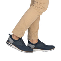 Rieker men's blue mesh lace-up shoe