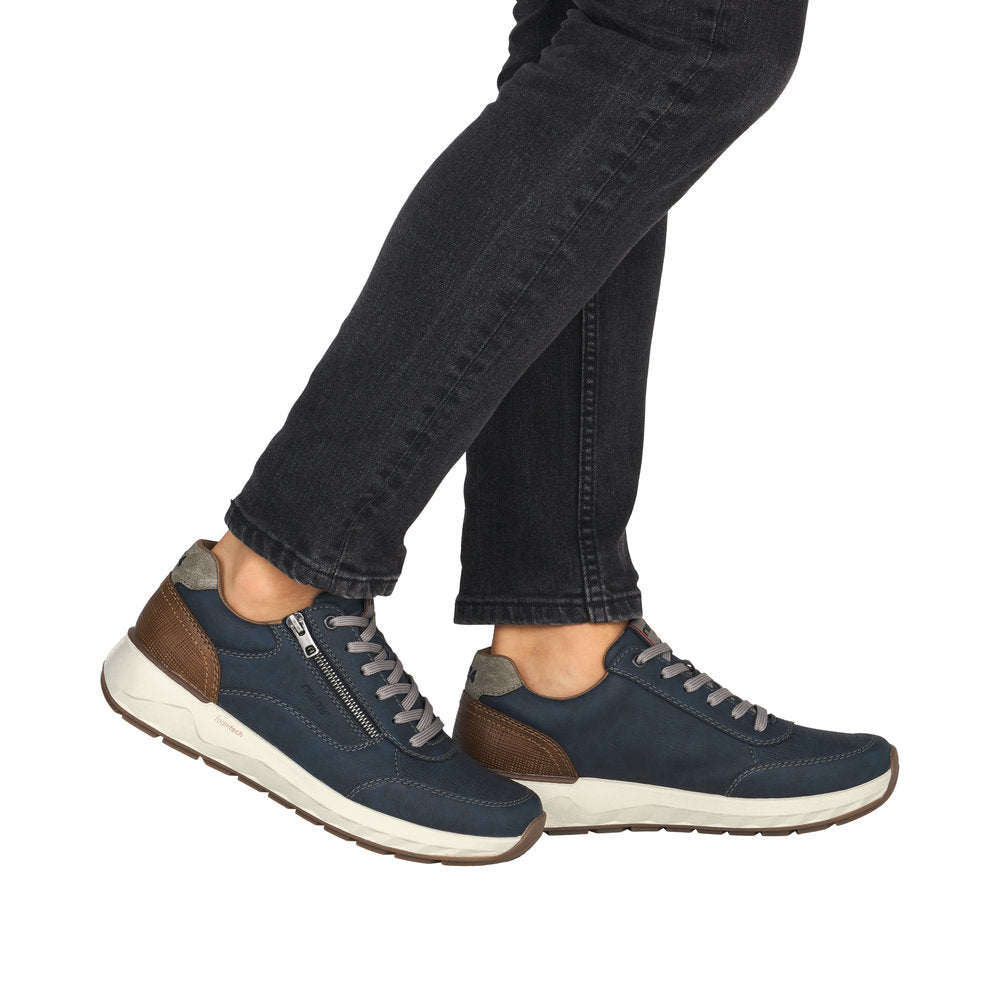 Rieker men's blue lace-up trainer