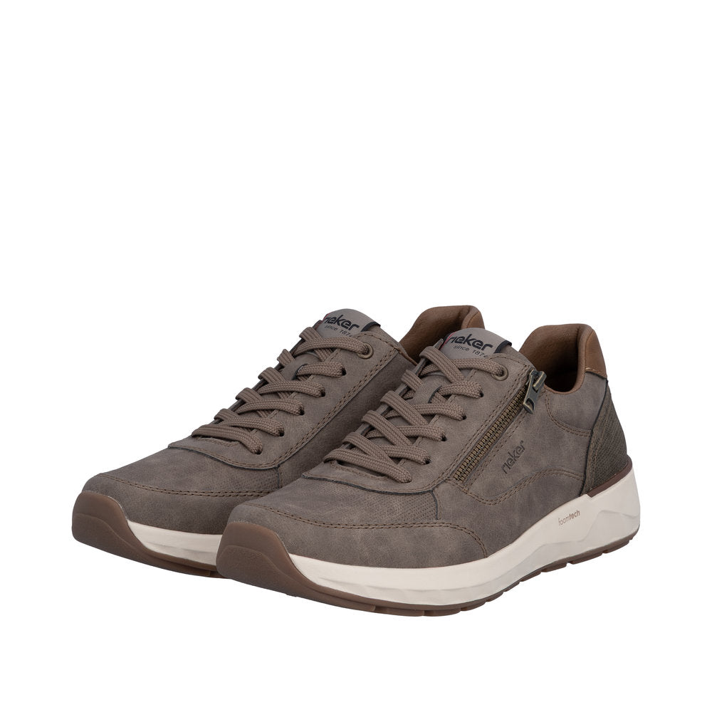 Rieker men's beige lace-up trainer
