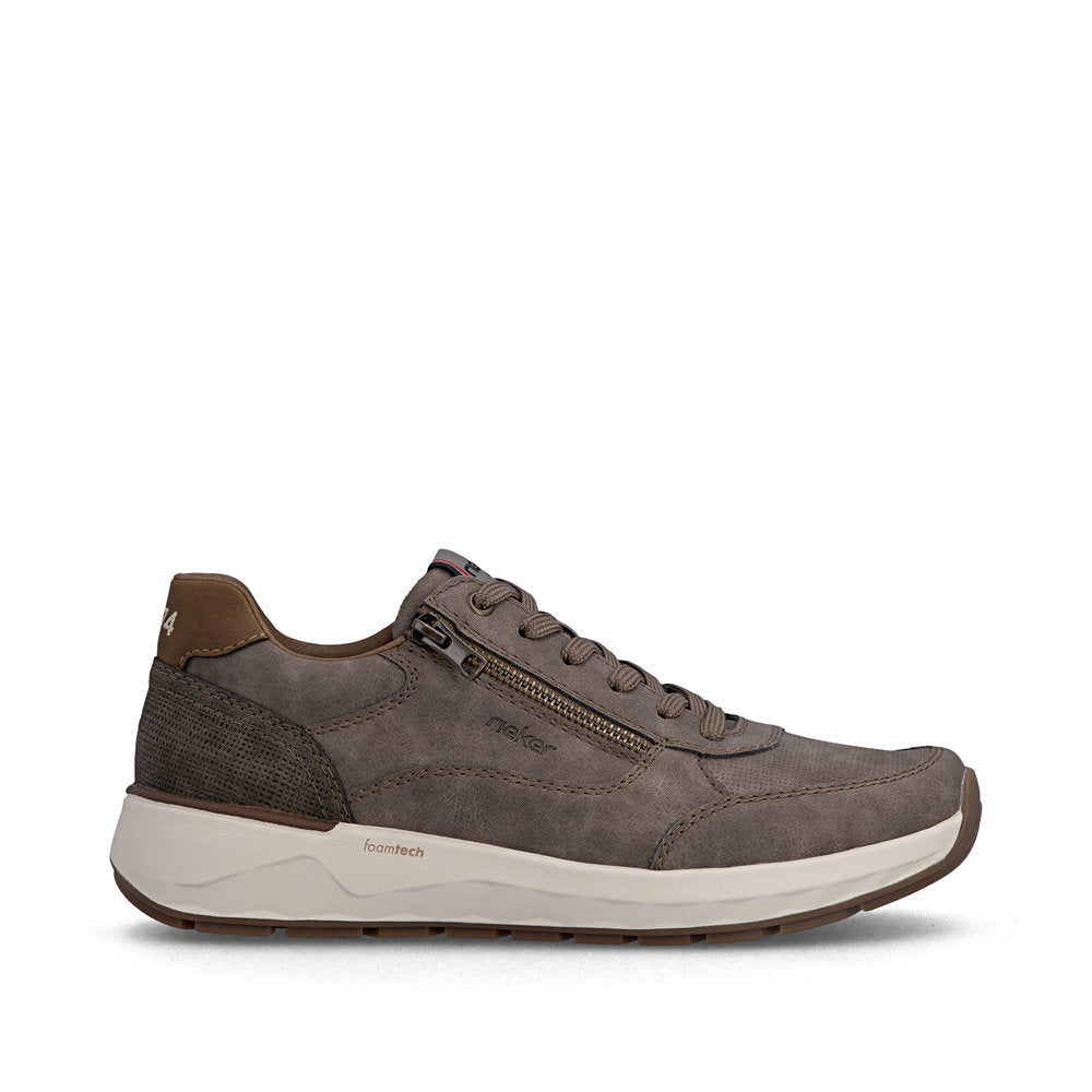 Rieker men's beige lace-up trainer