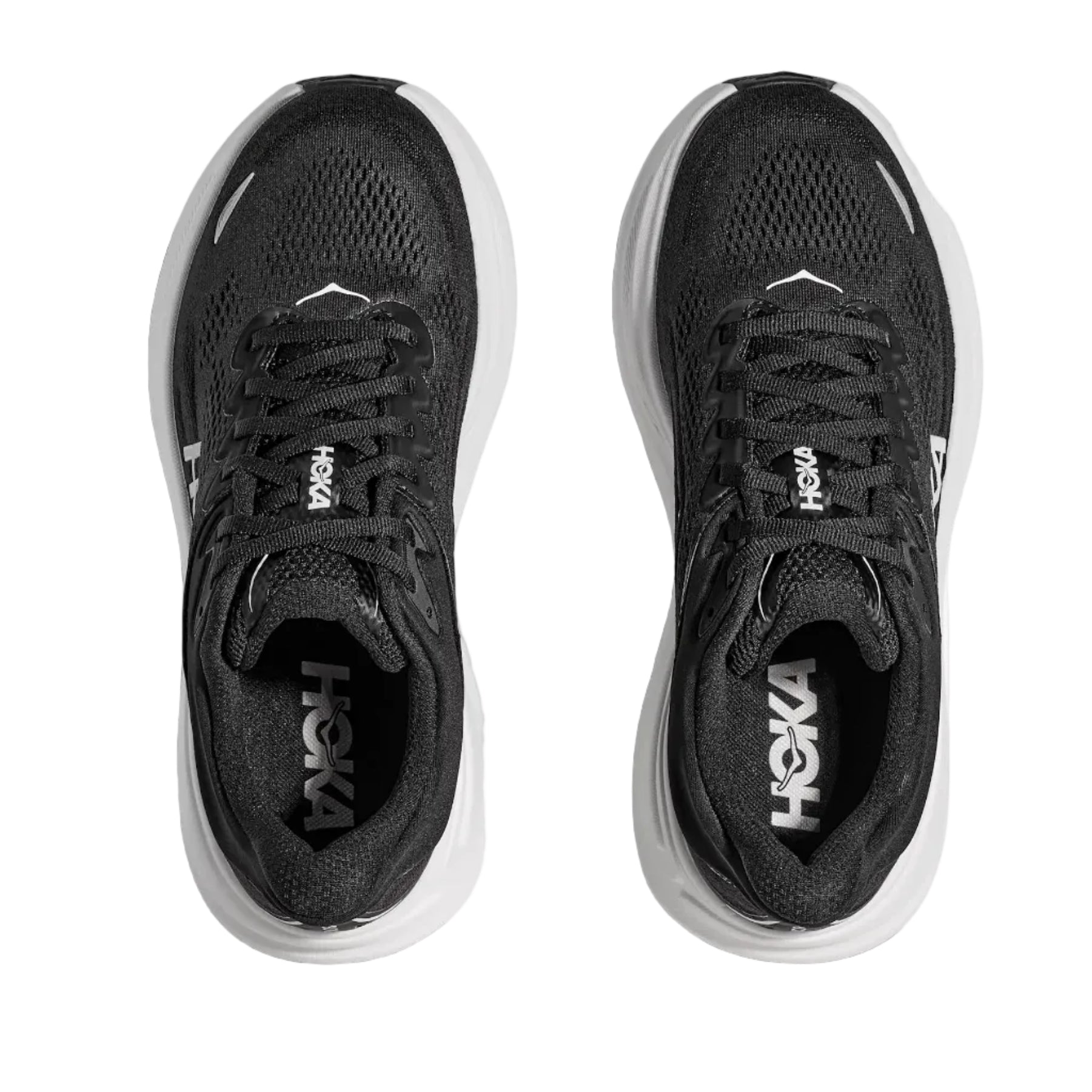 Hoka women's black and white mesh trainer