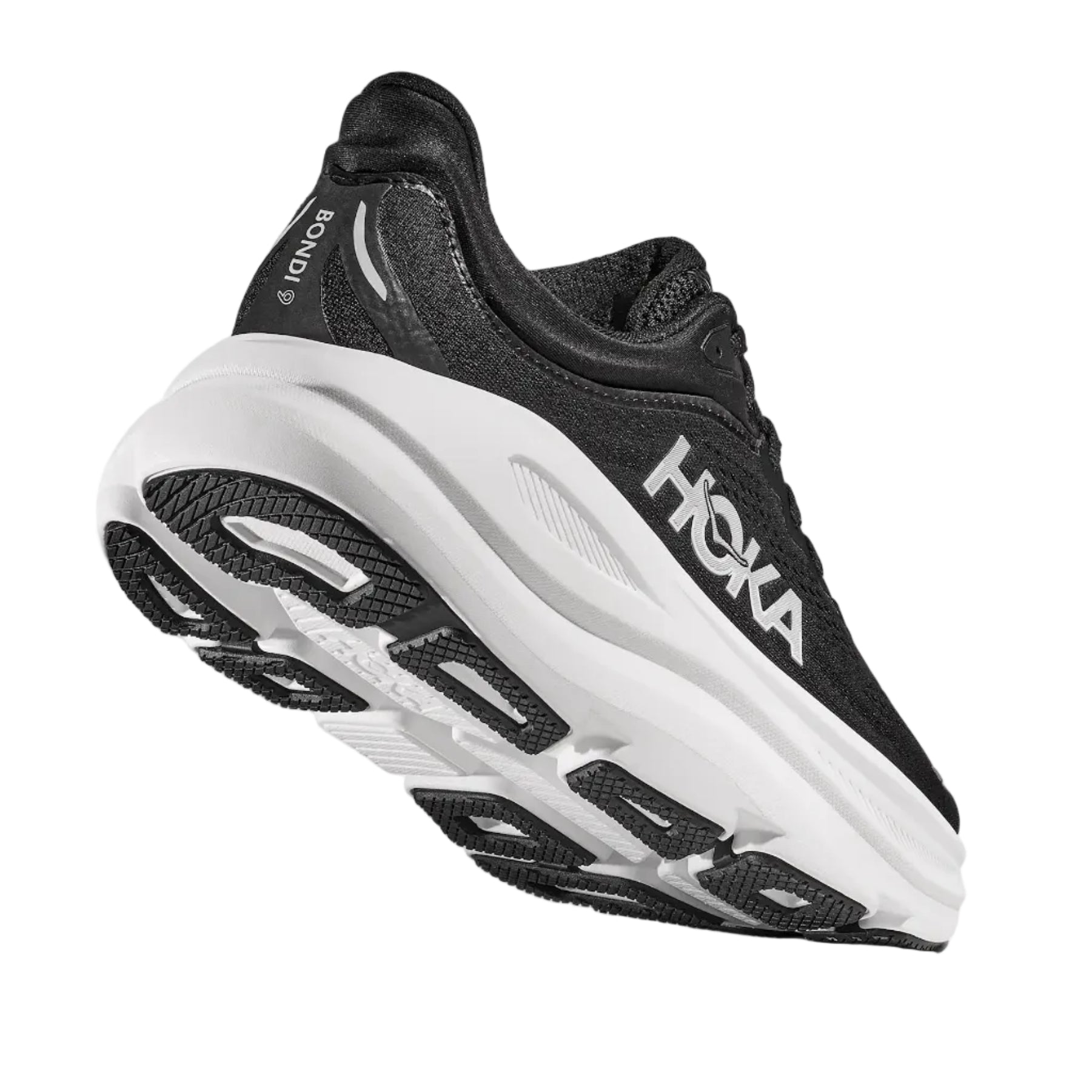 Hoka women's black and white mesh trainer