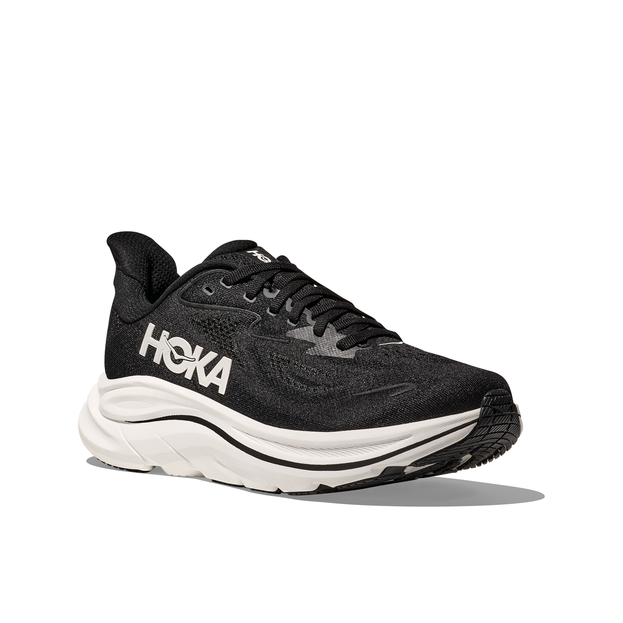 Hoka women's black and white mesh trainer