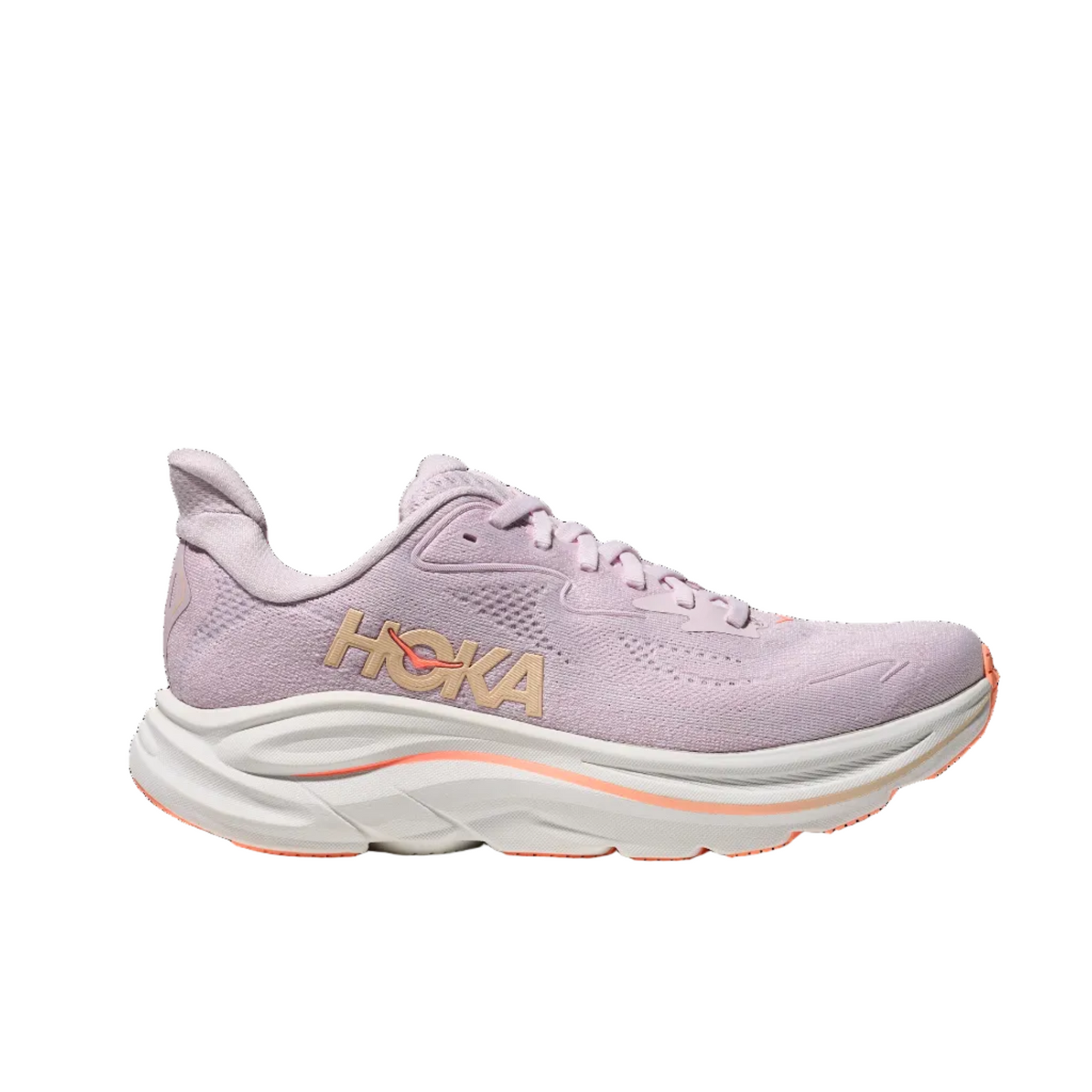 Hoka Womens Trainer Clifton 10 Lilac Cream/Tangerine Glow