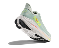 Hoka Womens Trainer Clifton 10 Wide Sea Glass/Neon Flame