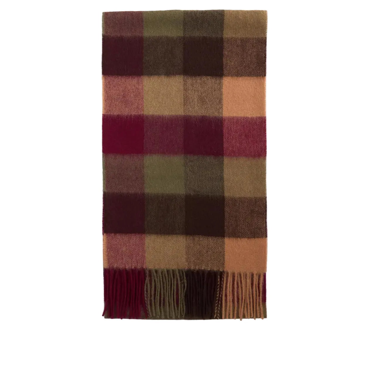 Barbour Unisex Scarf Large Tattersall Tawny Port