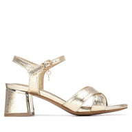 XTI women's gold sandal with buckle