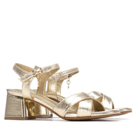 XTI women's gold sandal with buckle