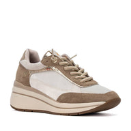XTI Womens Wedge Trainer 146170 Beige
