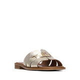 Carmela women's gold leather slip-on sandal