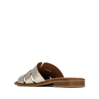 Carmela women's gold leather slip-on sandal