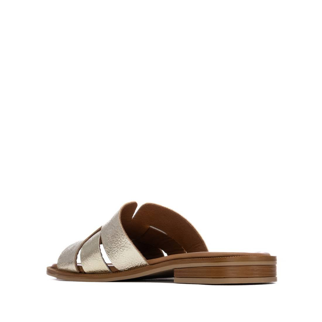 Carmela women's gold leather slip-on sandal