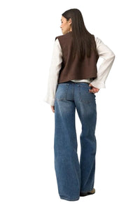 Tiffosi Womens Celine Wide Leg Jeans Denim Blue