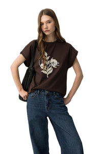 Tiffosi Womens Tamanho T-Shirt Chocolate Brown