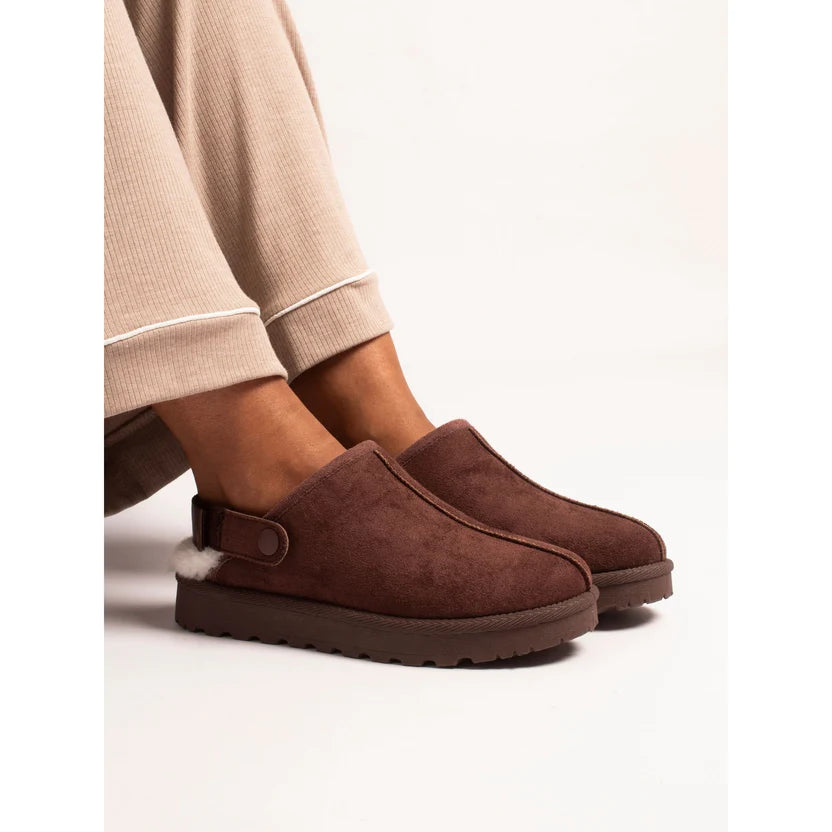 Lunar Womens Slipper Odessa Dark Brown