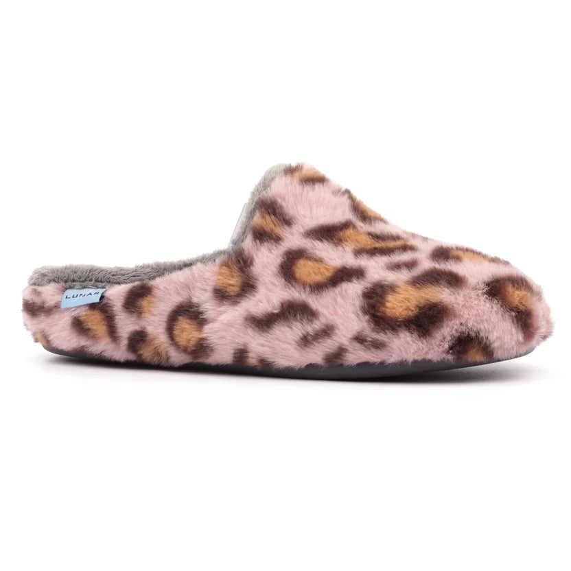Lunar women's pink leopard print slipper