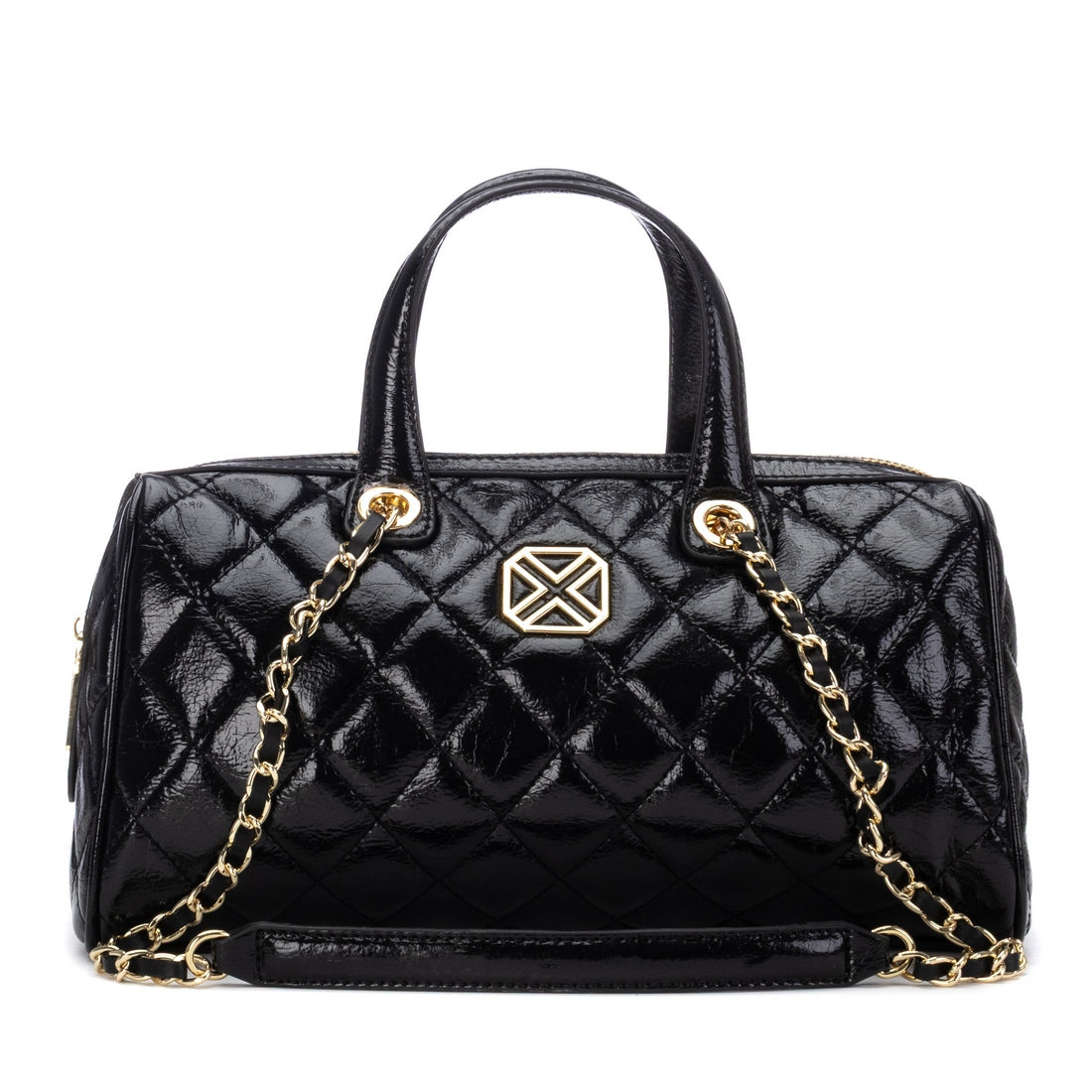 XTI women's black quilted bowling bag