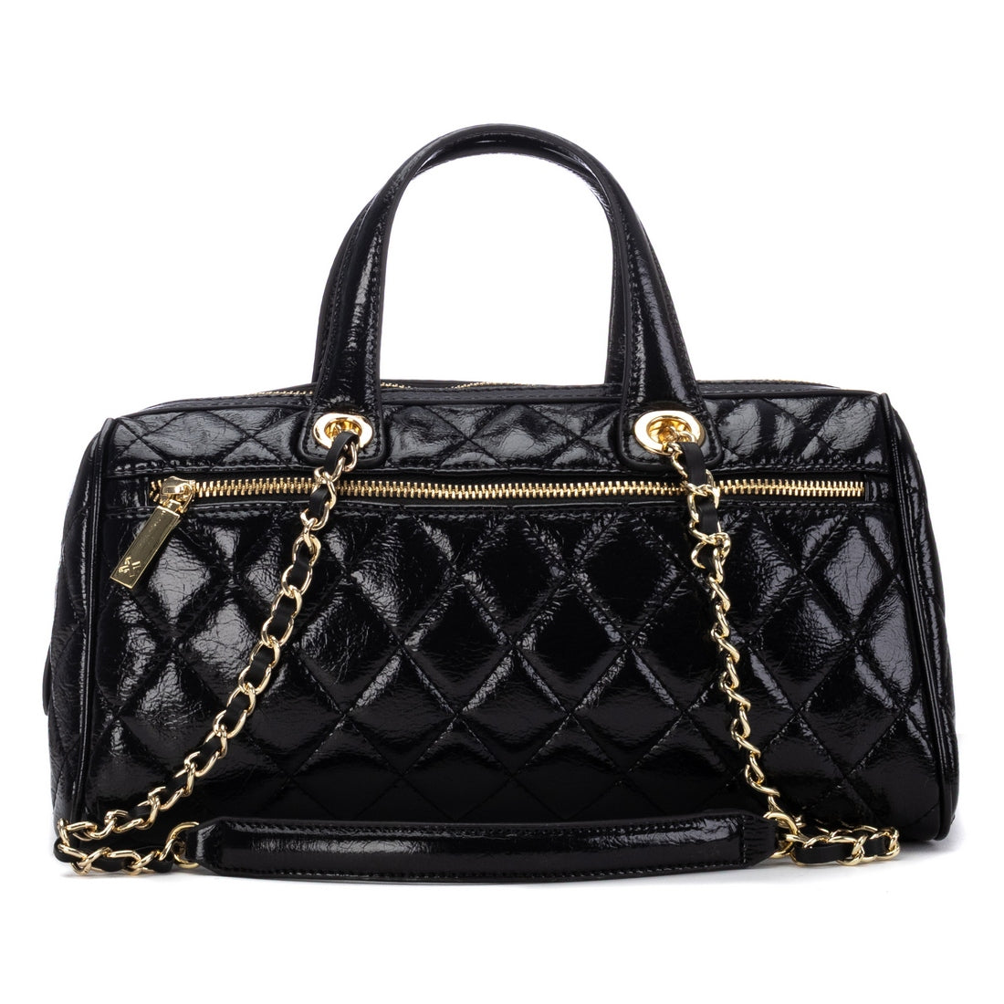 XTI women's black quilted bowling bag