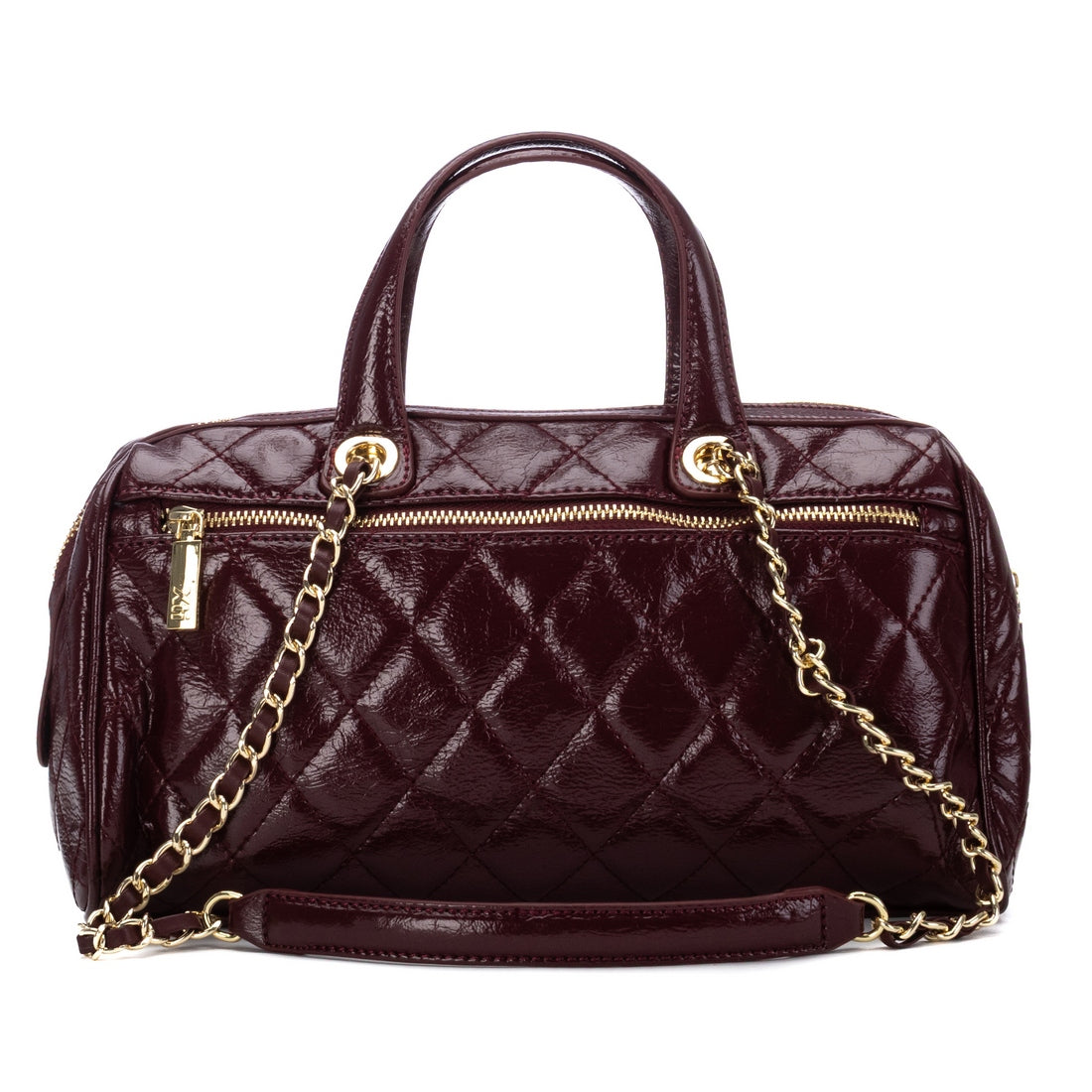 XTI women's burgundy quilted bowling bag