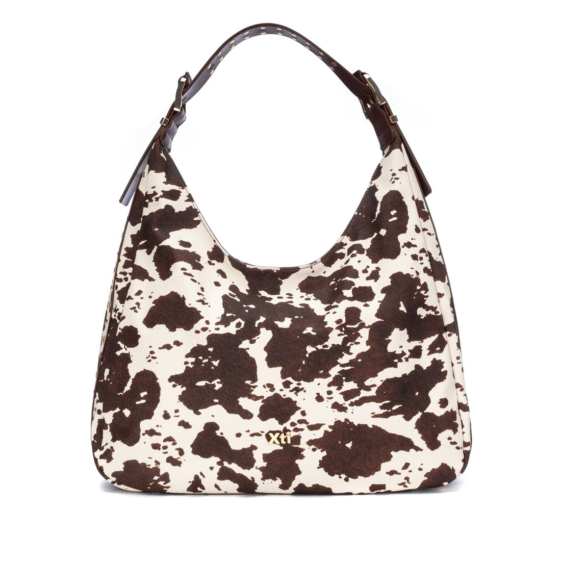 XTI women's cow print shoulder bag