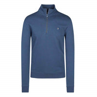 Farah Mens Harry Long Sleeve ¼ Zip Prussian Blue