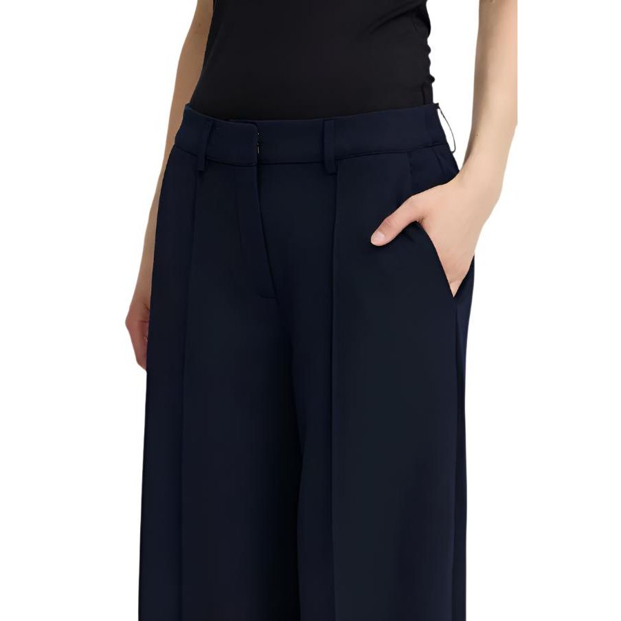 Ichi Womens Kate Sus Office Wide Trousers Total Eclipse