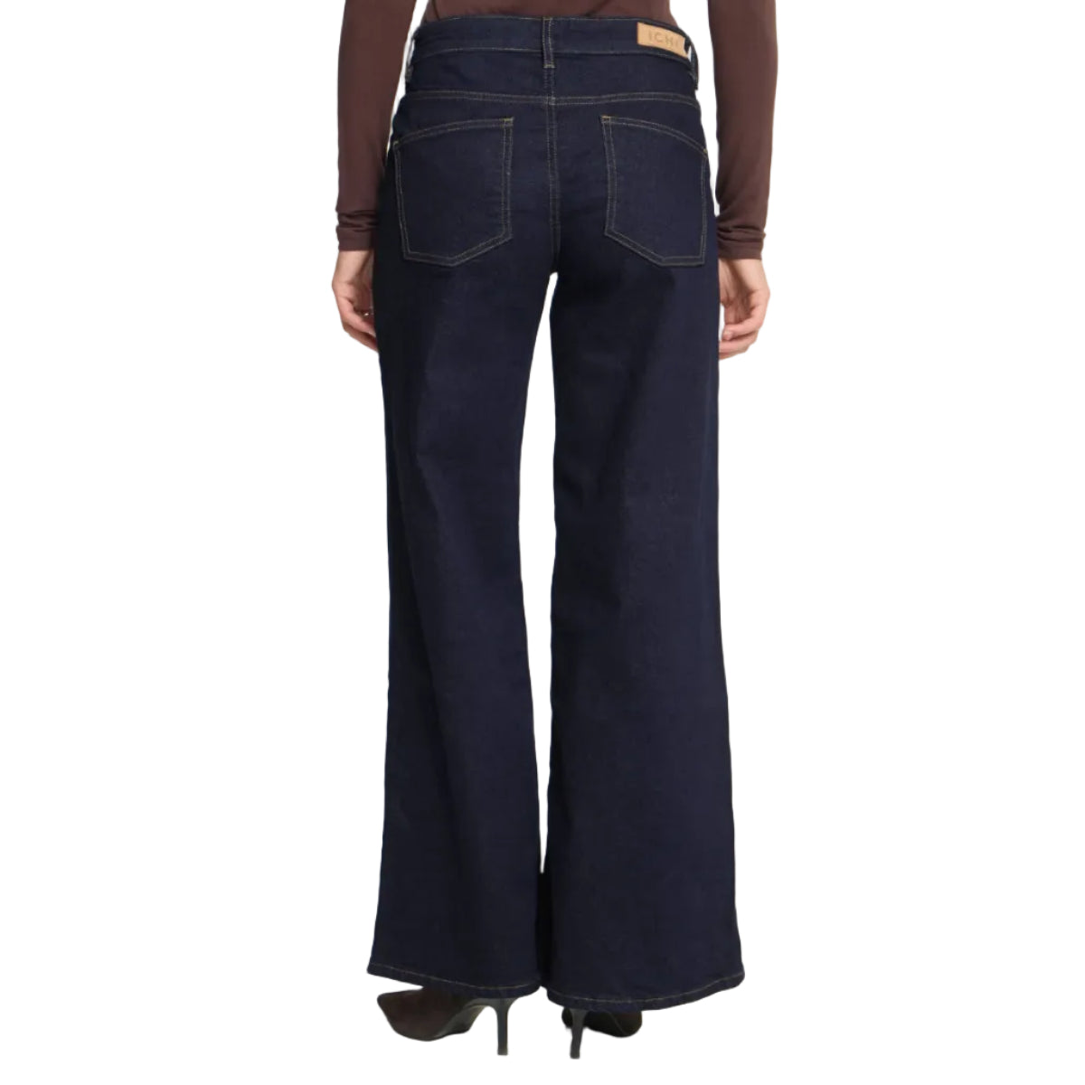 Ichi Womens Jean IHTwiggy Wide Denim Dark Authentic Blue