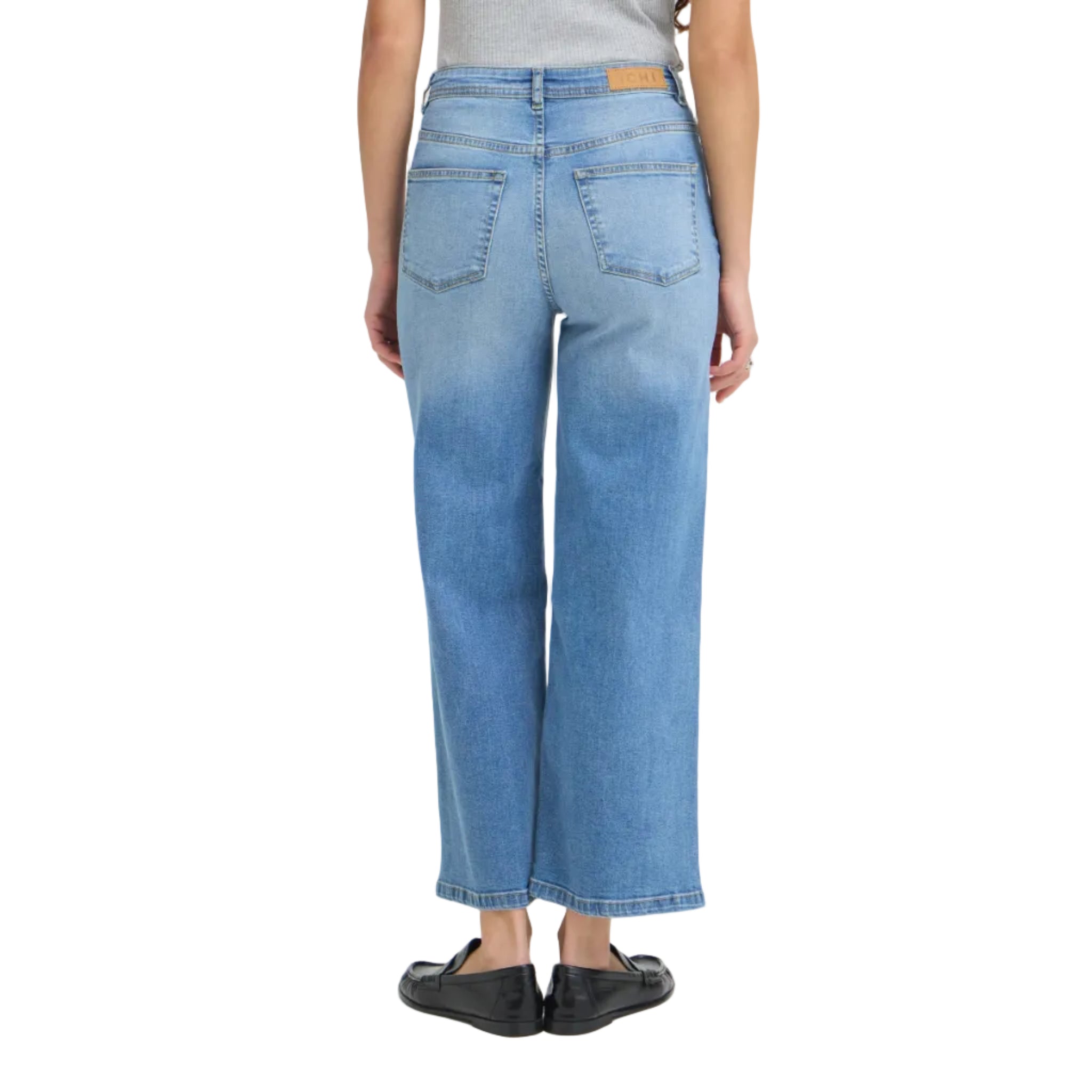 Ichi Womens Ihtwiggy Cropped High Waist Jeans Light Blue